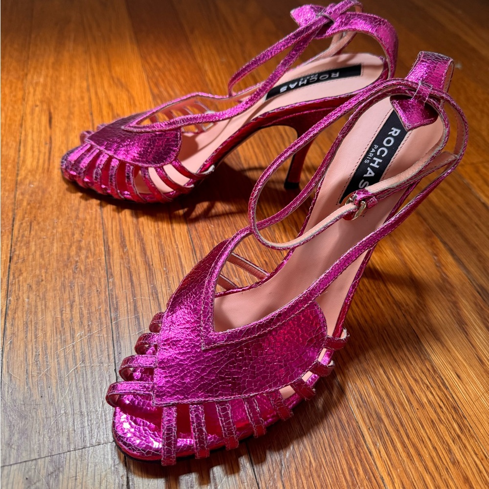 Rochas Pink Strappy Heels